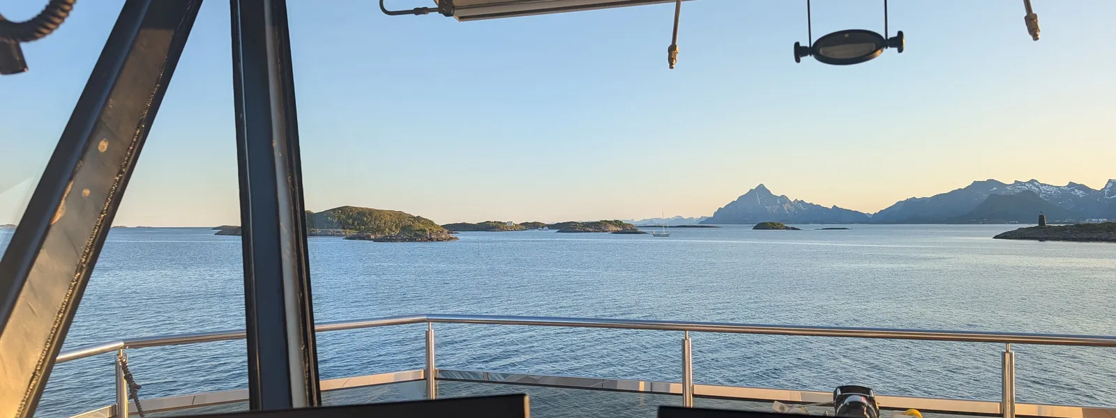 View from a vessel bridge during watch operations at sea