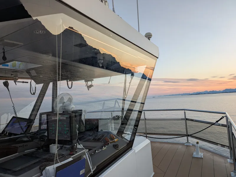 Bridge of a passenger vessel during scheduled service