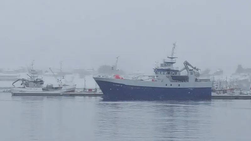 Fishing vessel at sea during active operations